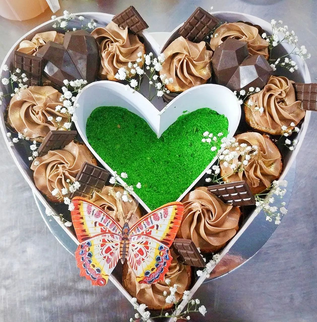 Heart Monogram of Cupcakes & Chocolates – A Sweet Expression of Love
